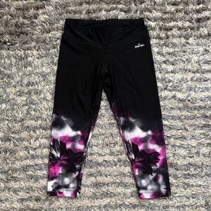Spalding Black and Purple Floral Leggings